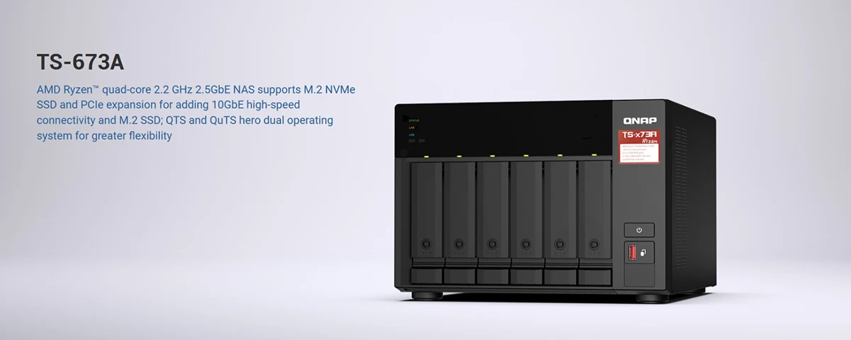 QNAP TS-673A-8G 6 Bay Tower Desktop NAS Storage